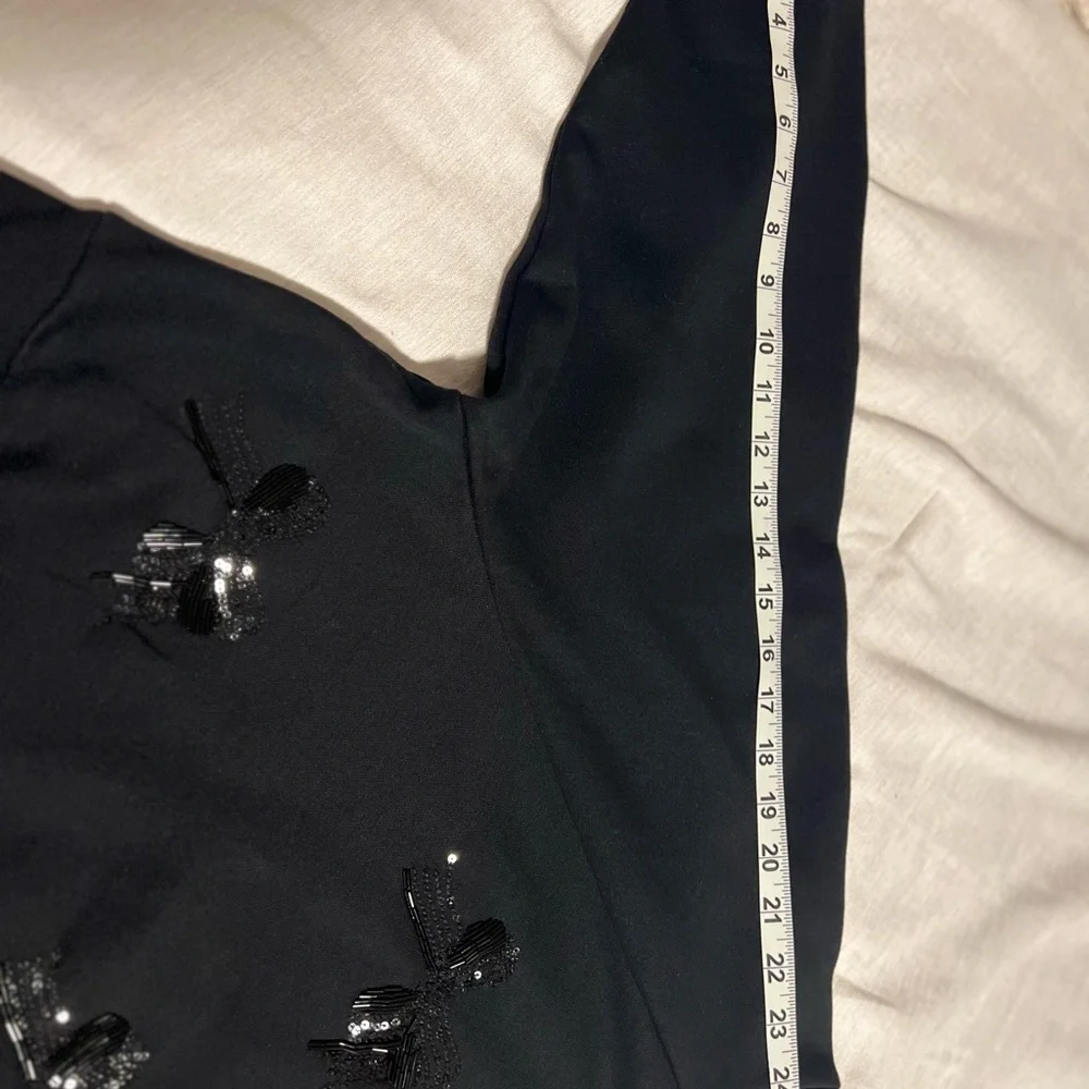 LOFT Black Crew Neck Sweater with Bow Accents - Picture 3 of 9